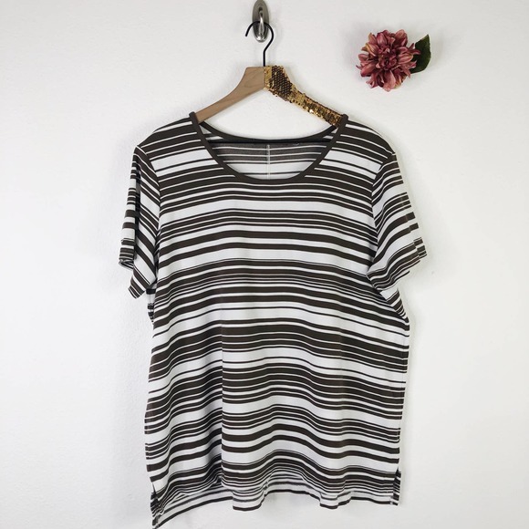 MARTHA STEWART Stripe Tunic Top - Picture 1 of 4